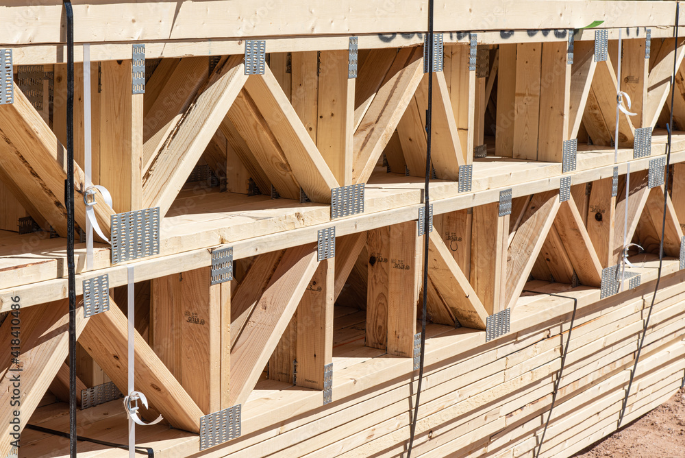 Stack of Floor Trusses