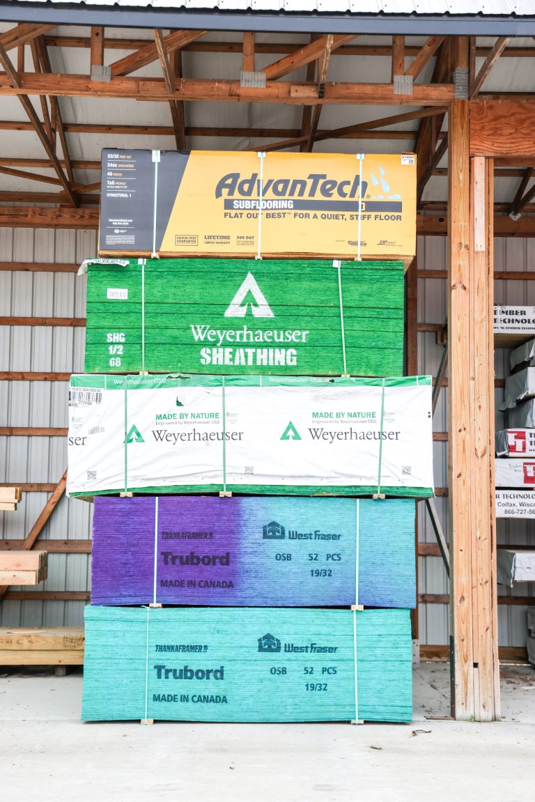 Stack of units of OSB